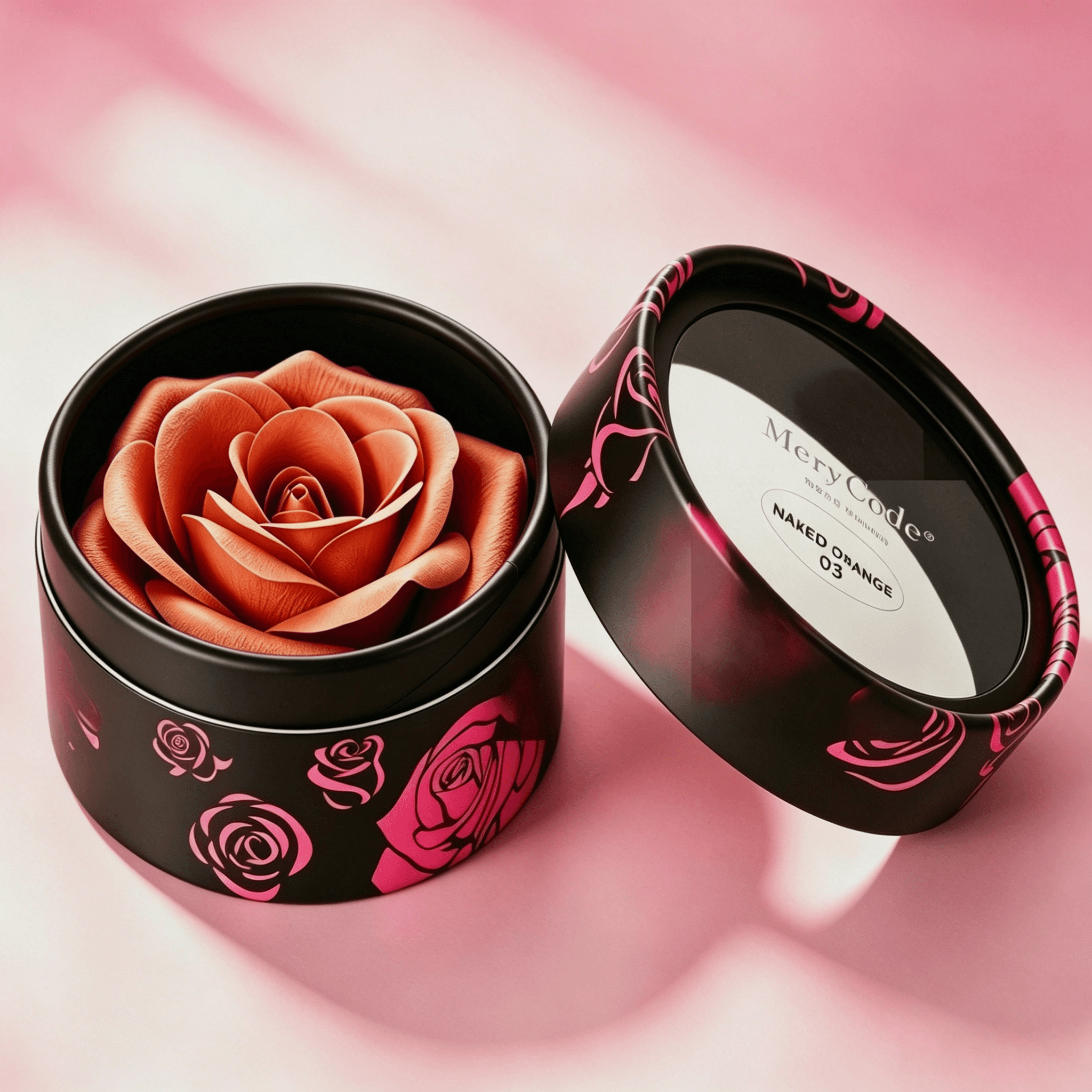 ROSE BIUSH ORANGE Round Rose Blush Packaging